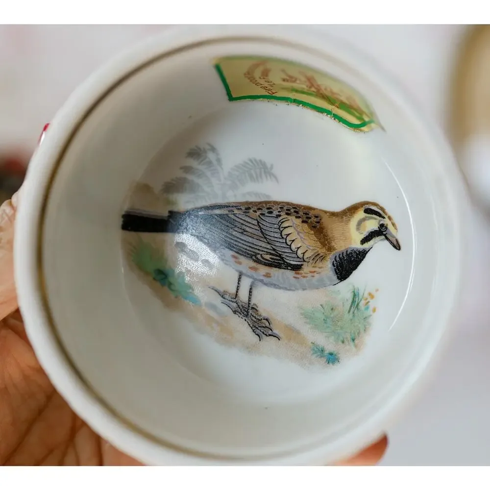 VTG Louis Lourioux France Bird Ramekins Set of 2 Cottage Farmhouse Bakeware Bowl